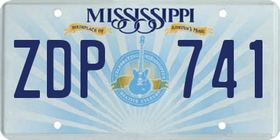 MS license plate ZDP741