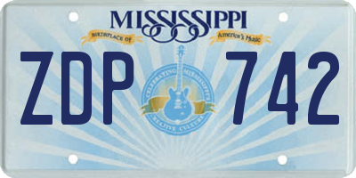 MS license plate ZDP742