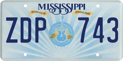 MS license plate ZDP743