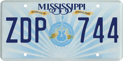 MS license plate ZDP744