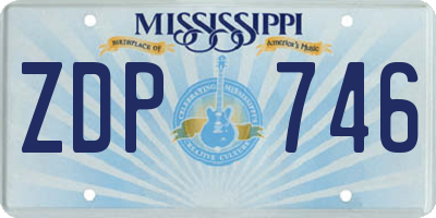 MS license plate ZDP746