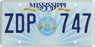 MS license plate ZDP747