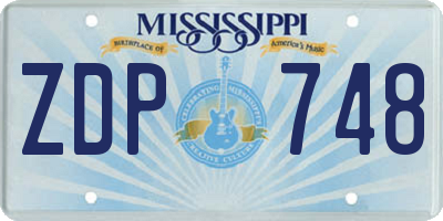 MS license plate ZDP748