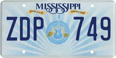 MS license plate ZDP749