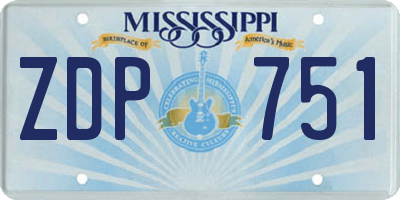 MS license plate ZDP751