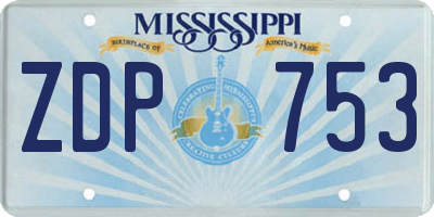 MS license plate ZDP753