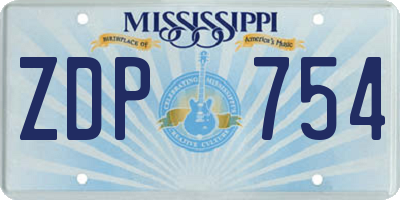 MS license plate ZDP754