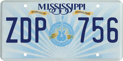 MS license plate ZDP756