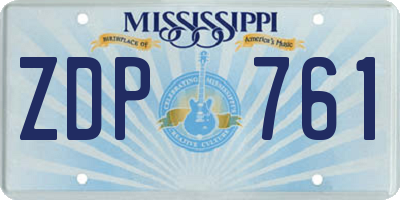 MS license plate ZDP761
