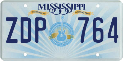 MS license plate ZDP764