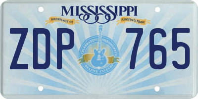 MS license plate ZDP765