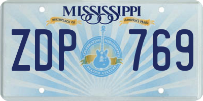 MS license plate ZDP769