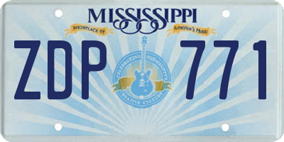 MS license plate ZDP771
