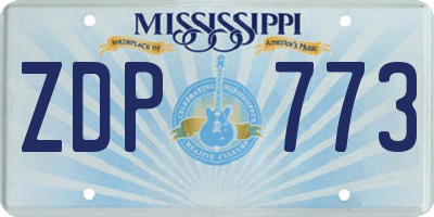 MS license plate ZDP773