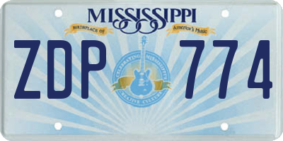 MS license plate ZDP774