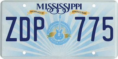 MS license plate ZDP775