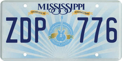 MS license plate ZDP776