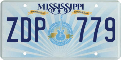 MS license plate ZDP779