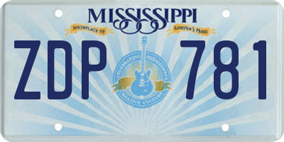 MS license plate ZDP781