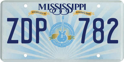 MS license plate ZDP782