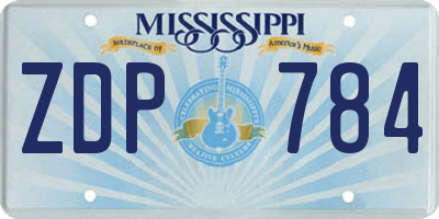 MS license plate ZDP784