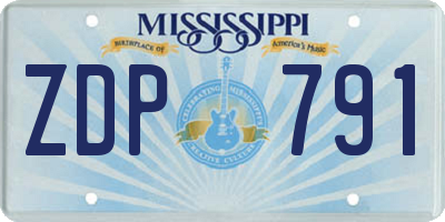 MS license plate ZDP791