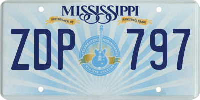 MS license plate ZDP797