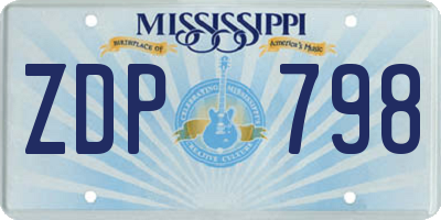 MS license plate ZDP798