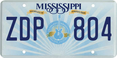 MS license plate ZDP804