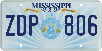 MS license plate ZDP806