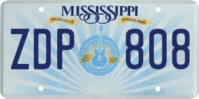 MS license plate ZDP808