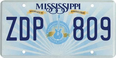 MS license plate ZDP809