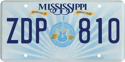 MS license plate ZDP810
