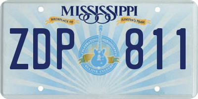 MS license plate ZDP811
