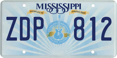 MS license plate ZDP812
