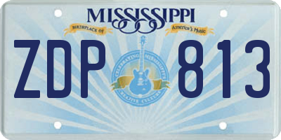 MS license plate ZDP813