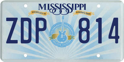 MS license plate ZDP814