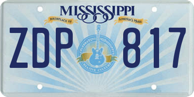 MS license plate ZDP817