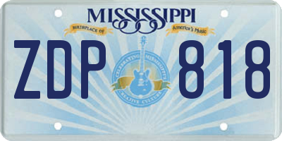 MS license plate ZDP818
