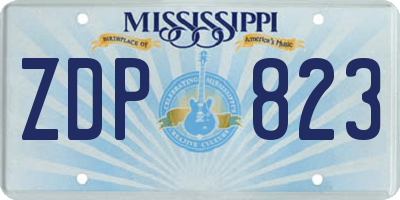 MS license plate ZDP823