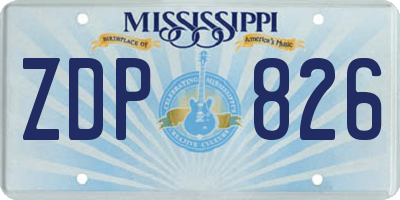 MS license plate ZDP826
