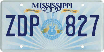 MS license plate ZDP827