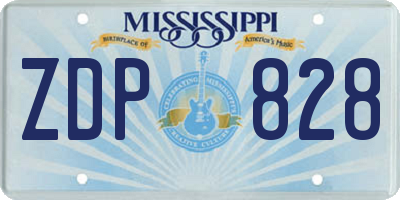 MS license plate ZDP828
