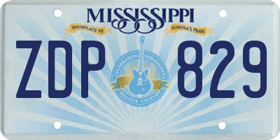 MS license plate ZDP829