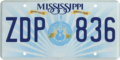 MS license plate ZDP836