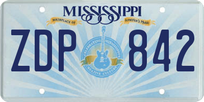 MS license plate ZDP842