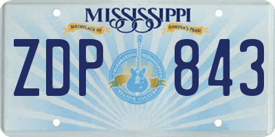 MS license plate ZDP843