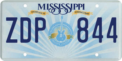 MS license plate ZDP844