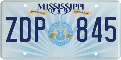 MS license plate ZDP845