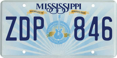 MS license plate ZDP846